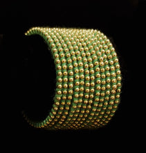 Load image into Gallery viewer, ( 2.8 ) Designer golden beads thread metal bangles.