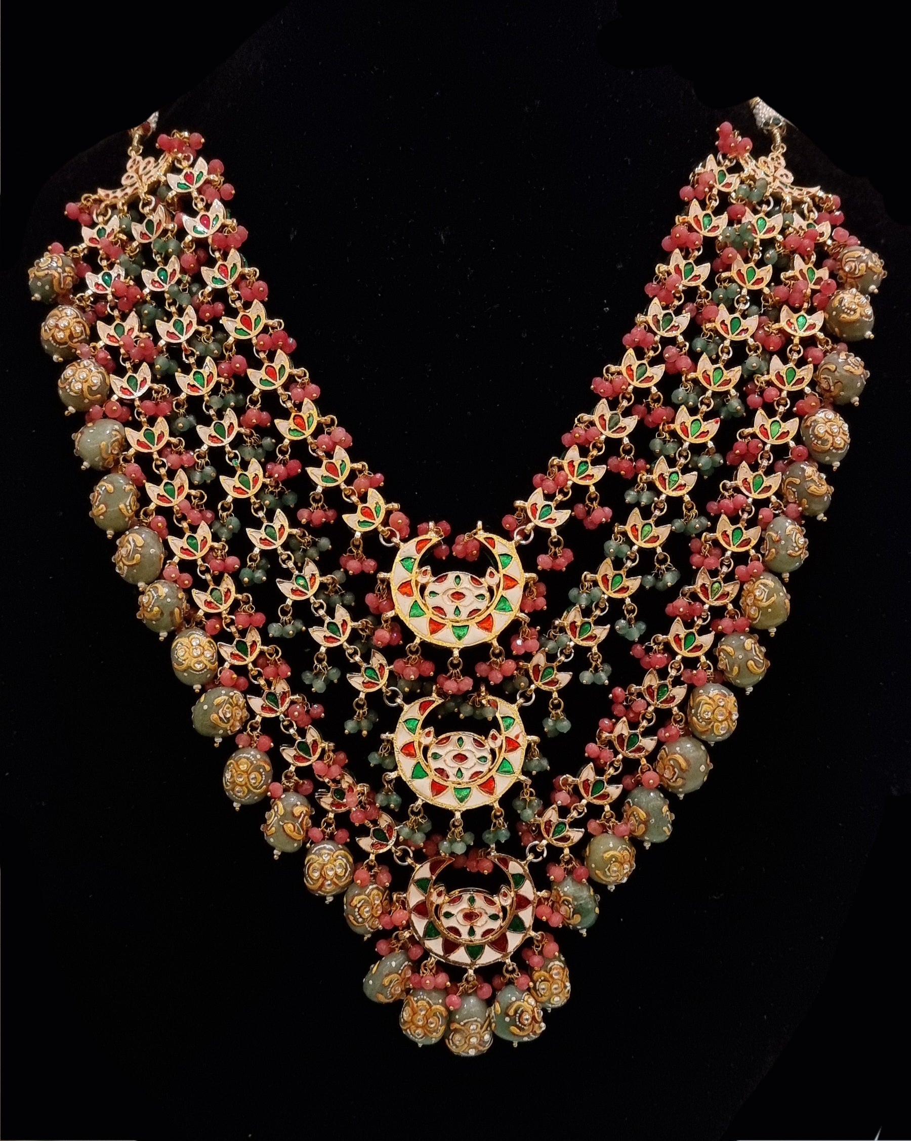 Designer Amyra long layered Mala set. Designer Amyra long layered Mala set.