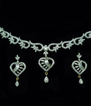 Load image into Gallery viewer, 18K gold plated Marquise Cubic Zirconia Necklace Earrings Set.