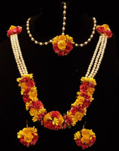 Load image into Gallery viewer, Yellow &amp; Pink Floral Jewellery Set.