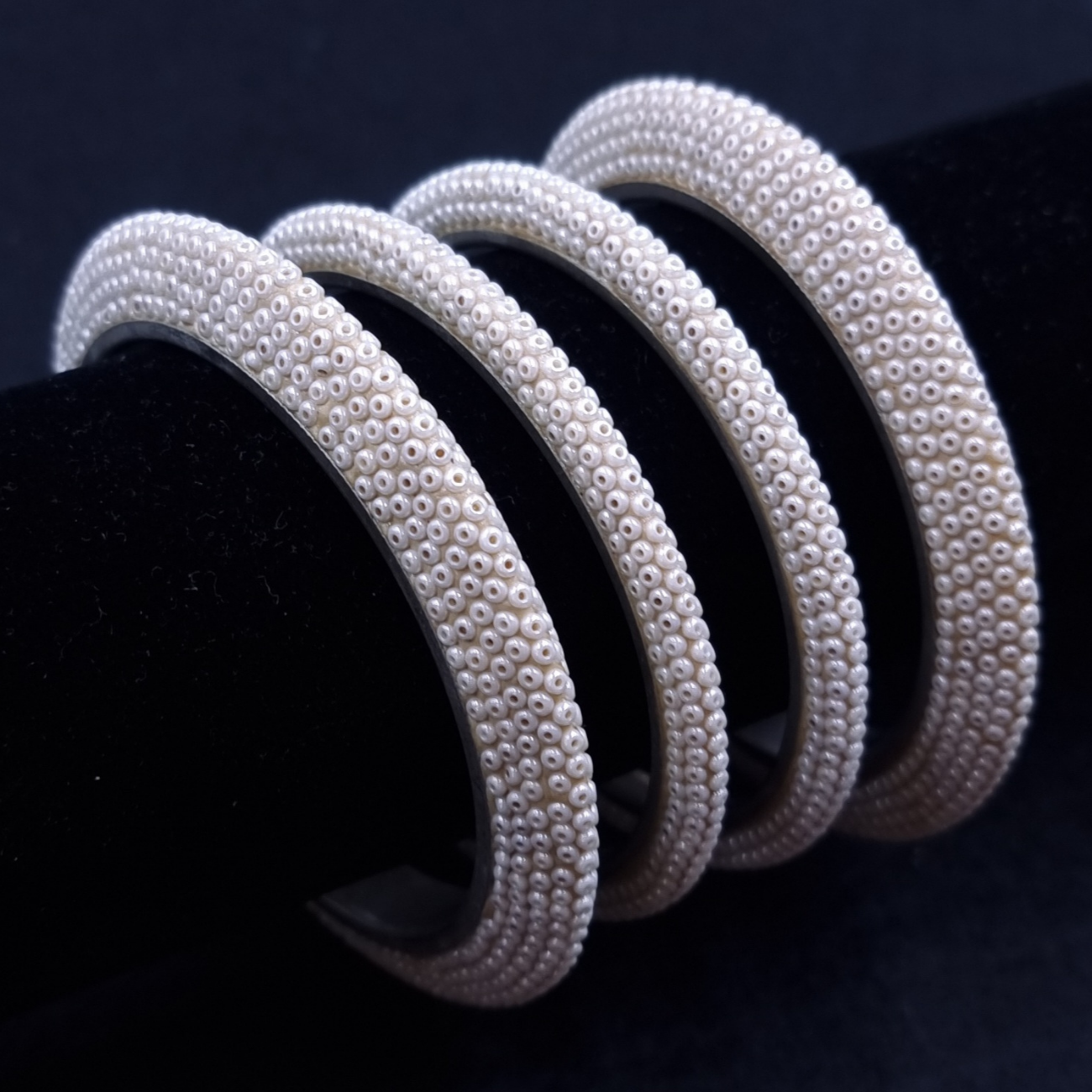 French hand beaded pearl bangles French hand beaded pearl bangles