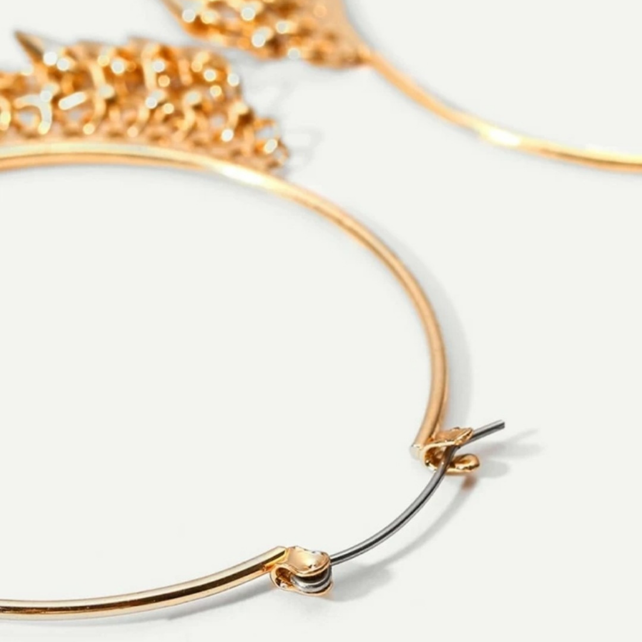 Metal bar tassel hoop earrings. Metal bar tassel hoop earrings.