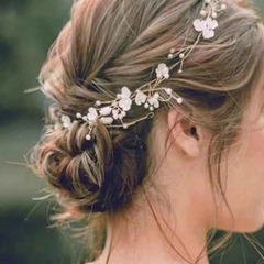 Faux white pearl flower hair accessory