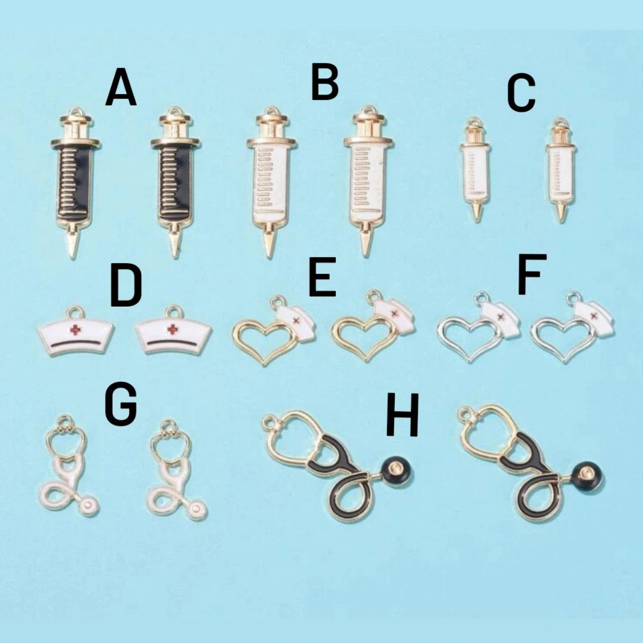 Medical charm drop Earrings. Medical charm drop Earrings.