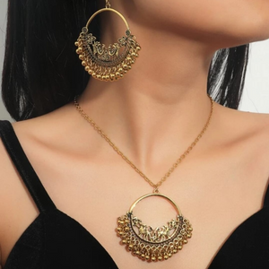 Vintage Jewelry Women's Long Gold Tassel Gypsy Indian Earrings Women's