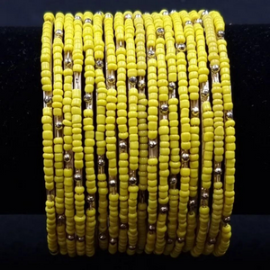 Seed beads metal bangles set.
