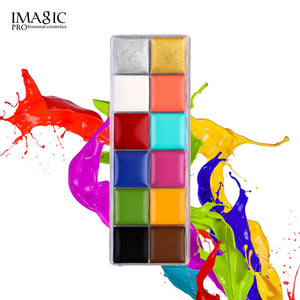 Face Body Paint IMAGIC Brand 12 Flash Colors case Halloween Party Fancy Dress Tattoo Oil Painting Art Beauty