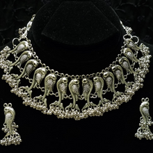 Load image into Gallery viewer, Ronak german silver peacock Choker Necklace set