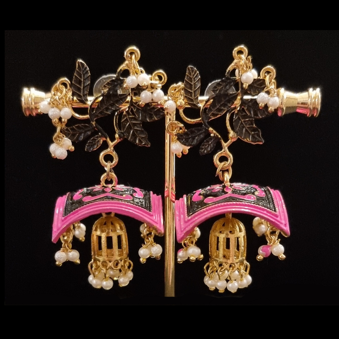 STYLBL designer multi color gold plated drop earrings. STYLBL designer multi color gold plated drop earrings.