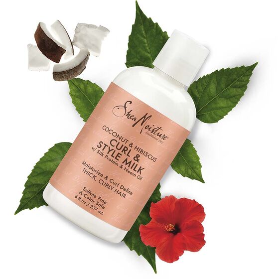 SheaMoisture Coconut & Hibiscus for Thick, Curly Hair & Style Milk Cream 8 oz SheaMoisture Coconut & Hibiscus for Thick, Curly Hair & Style Milk Cream 8 oz