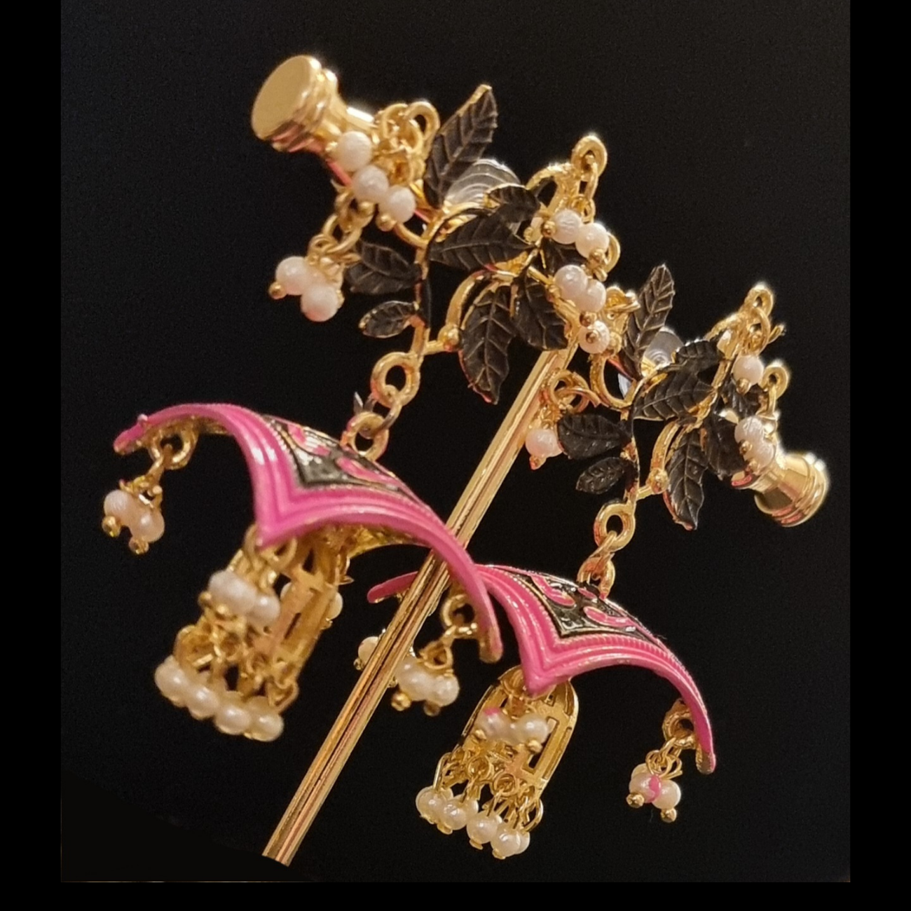 STYLBL designer multi color gold plated drop earrings. STYLBL designer multi color gold plated drop earrings.