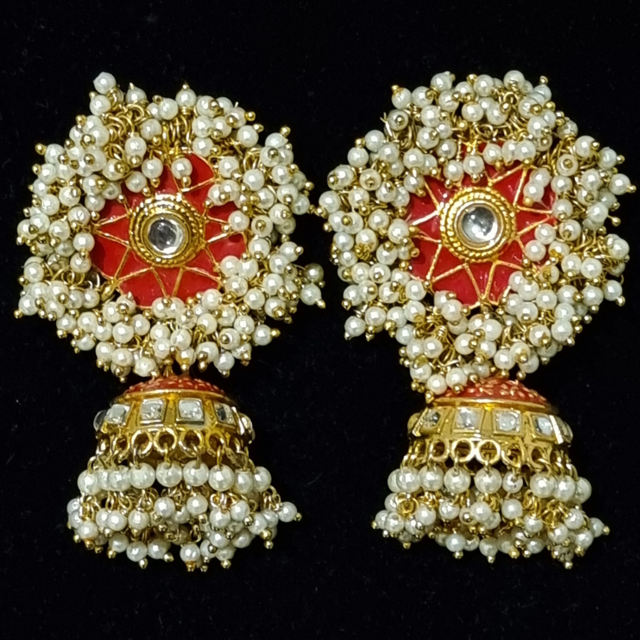 Gajra pearl jhumka. Gajra pearl jhumka.