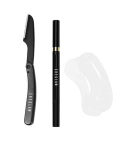 SHEGLAM 1pc Eyebrow Pencil 101 Espresso & 1pc Eyebrow Knife & 3pcs Eyebrow Card