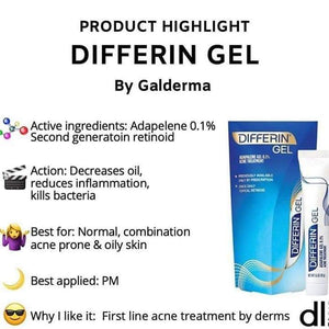 DIFFERIN Adapalene Gel 0.1 %, Acne Treatment, 0.5 oz (15 g)