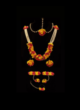 Load image into Gallery viewer, Yellow &amp; Pink Floral Jewellery Set.