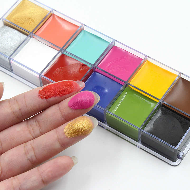 Face Body Paint IMAGIC Brand 12 Flash Colors case Halloween Party Fancy Dress Tattoo Oil Painting Art Beauty Face Body Paint IMAGIC Brand 12 Flash Colors case Halloween Party Fancy Dress Tattoo Oil Painting Art Beauty