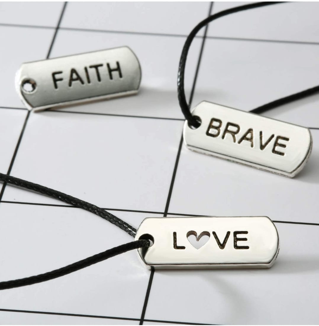 Engraved Motivational Charms Pendants( Gold, Silver )