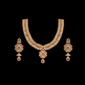 Bridal Kundan White and Maroon Color stones jewellery sets