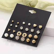 Load image into Gallery viewer, 12 Pairs Faux Pearls Earrings.