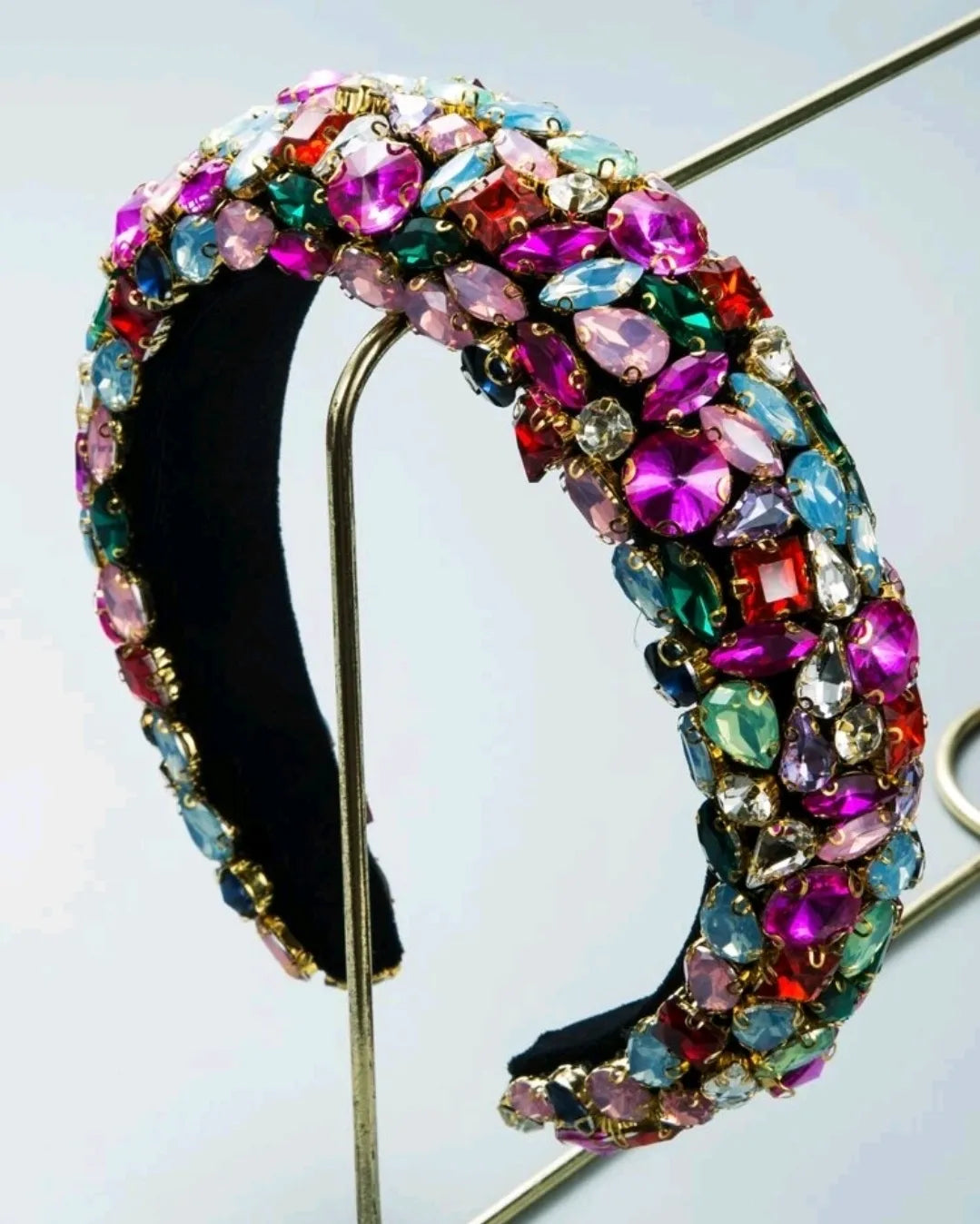 Women's Full Crystal Pearl Padded Rhinestone Hairband Women's Full Crystal Pearl Padded Rhinestone Hairband