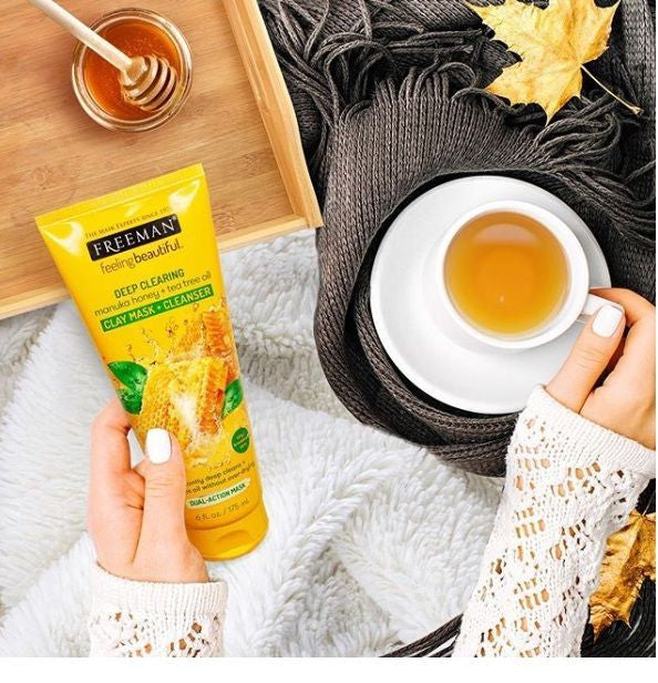 Freeman Beauty - Deep Clearing Manuka Honey + Tea Tree Oil Clay Mask & Cleanser Freeman Beauty - Deep Clearing Manuka Honey + Tea Tree Oil Clay Mask & Cleanser