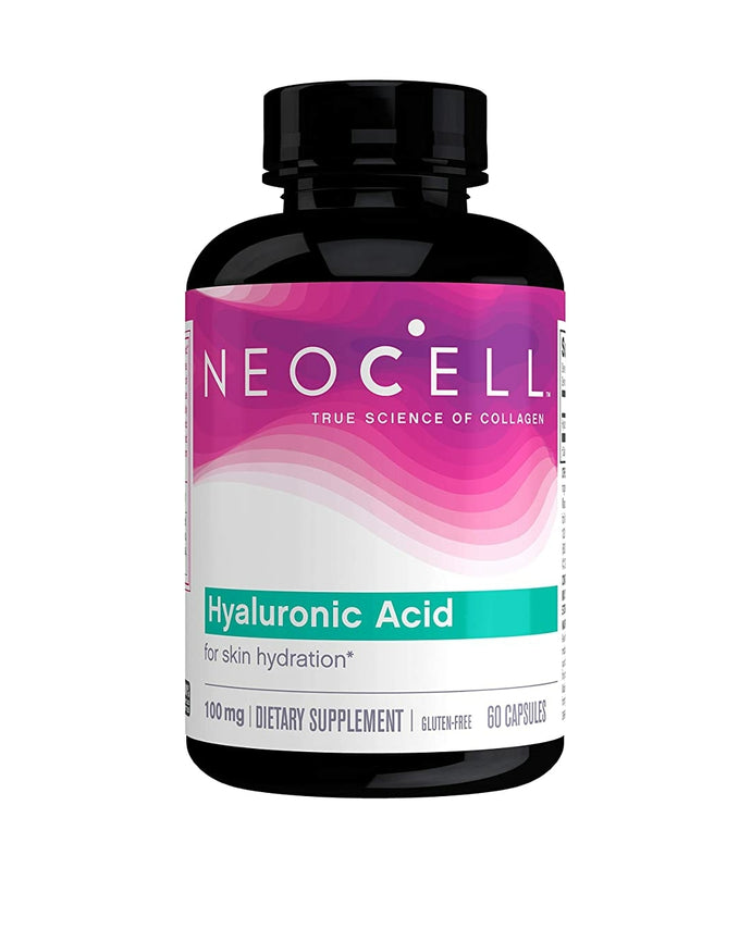 NeoCell Hyaluronic Acid, Daily Hydration for Skin Hydration & Suppleness,100mg 60 Capsules