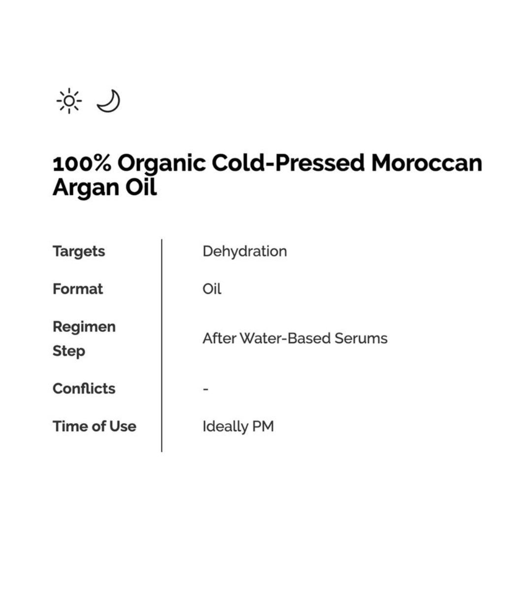 THE ORDINARY

100% Organic Cold-Pressed Moroccan Argan Oil( 30ml )