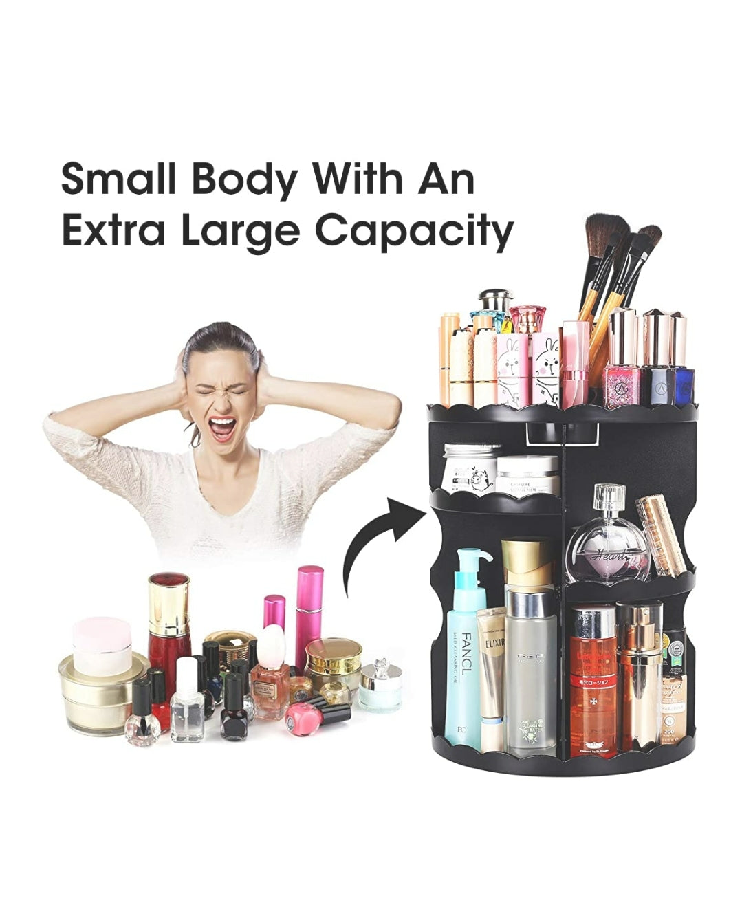 360 Rotation makeup organizer BLACK 360 Rotation makeup organizer BLACK