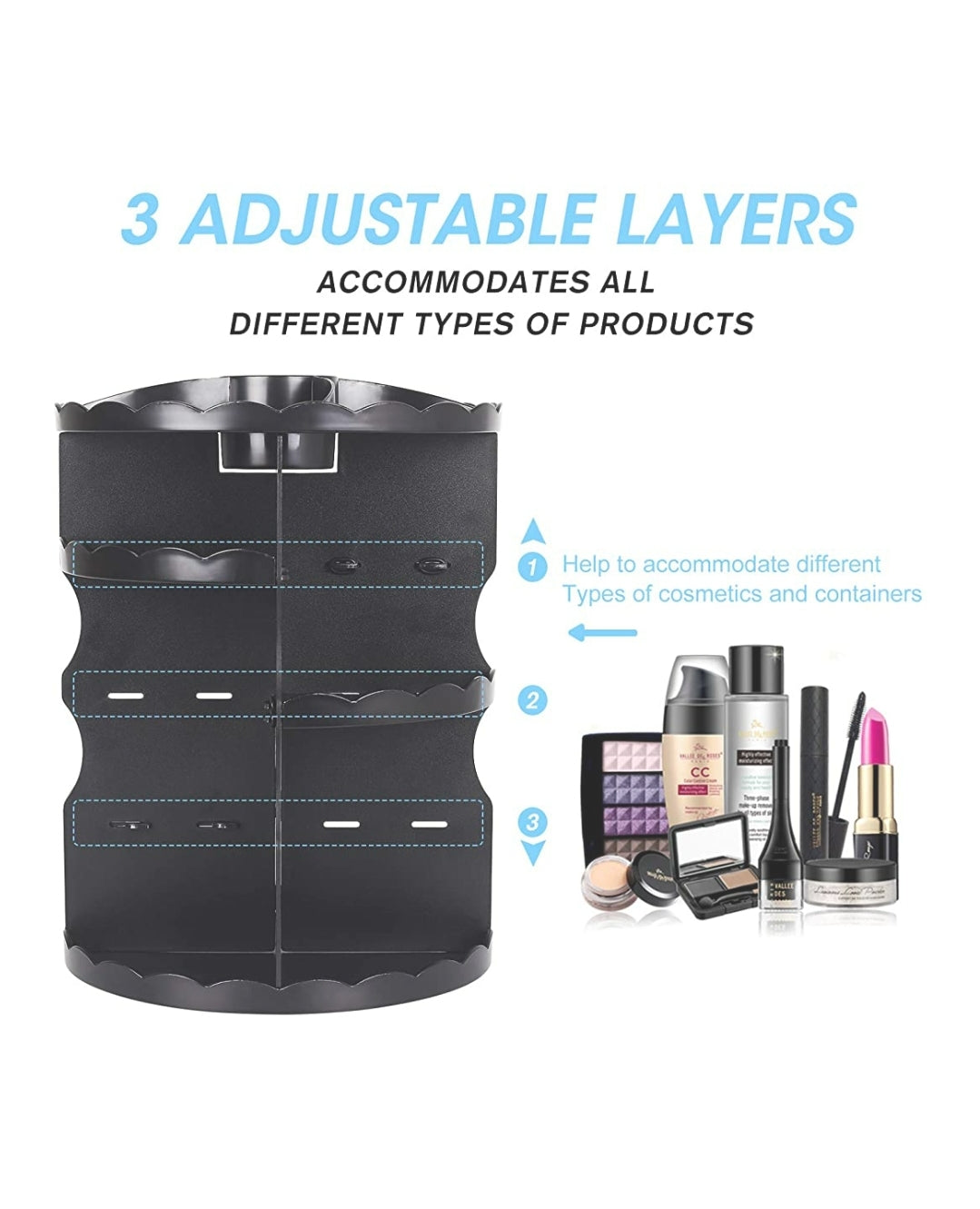 360 Rotation makeup organizer BLACK 360 Rotation makeup organizer BLACK