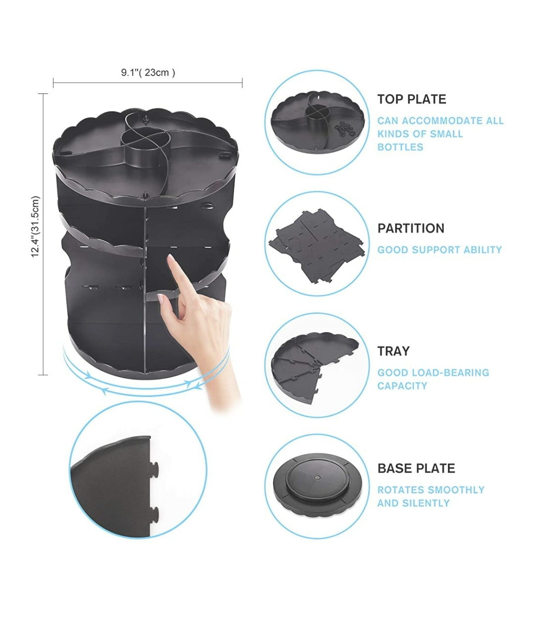 360 Rotation makeup organizer BLACK 360 Rotation makeup organizer BLACK