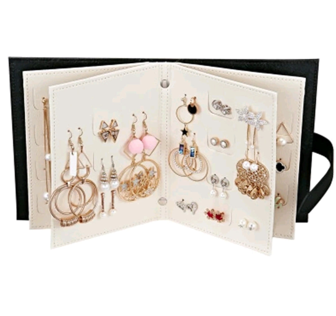 Portable Leather PU Women Fashion Earrings Jewelry Necklace Storage Bag Book Collection Collection Portable Leather PU Women Fashion Earrings Jewelry Necklace Storage Bag Book Collection Collection