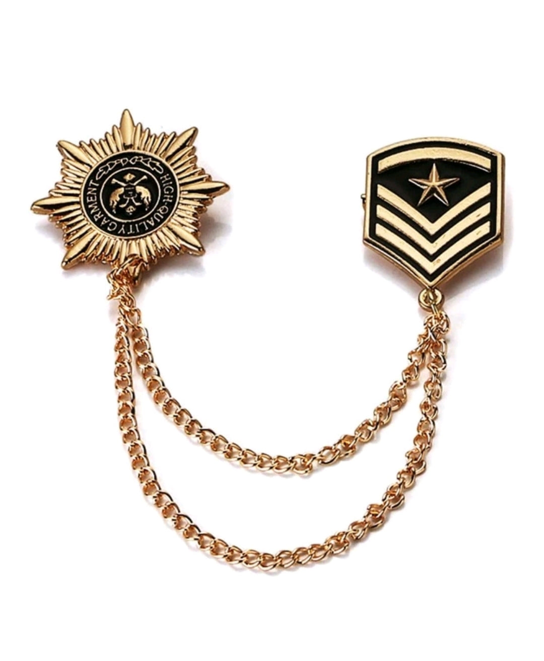 Metal Design Collar clip chain Brooch Metal Design Collar clip chain Brooch