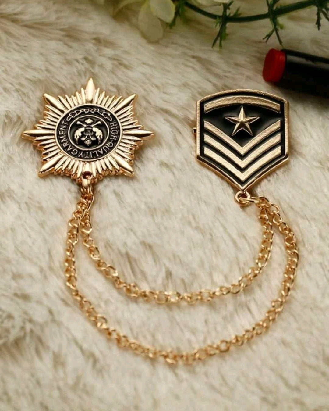 Metal Design Collar clip chain Brooch Metal Design Collar clip chain Brooch