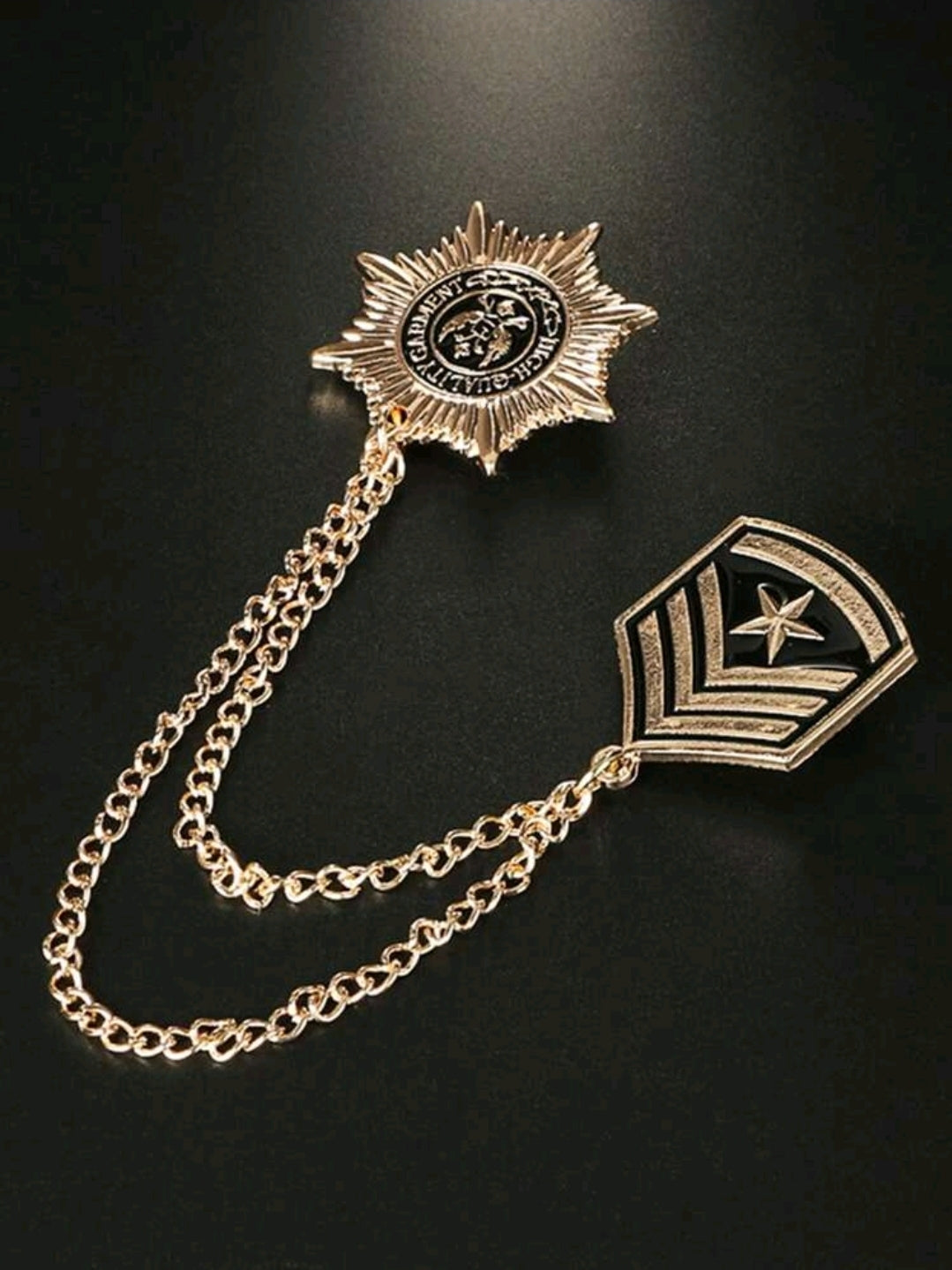 Metal Design Collar clip chain Brooch Metal Design Collar clip chain Brooch