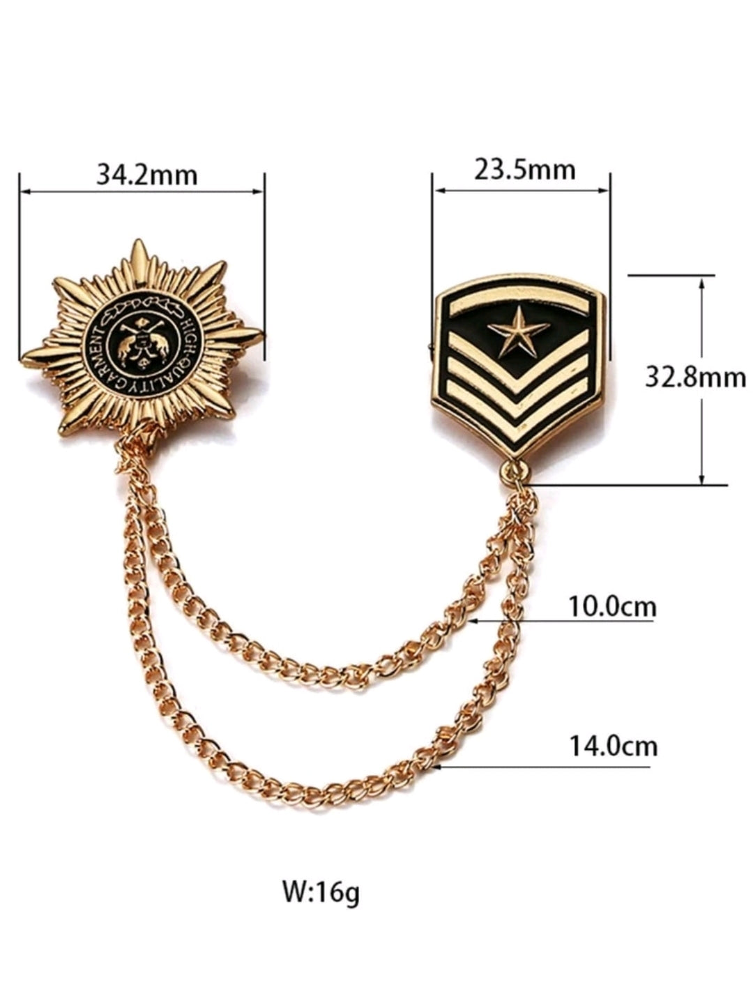 Metal Design Collar clip chain Brooch Metal Design Collar clip chain Brooch