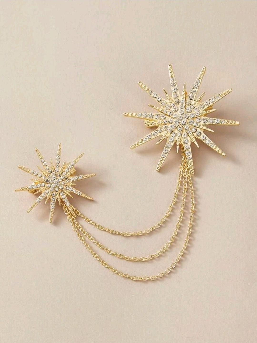 Rhinestone Decore Divergent Syar Chain Brooch Rhinestone Decore Divergent Syar Chain Brooch