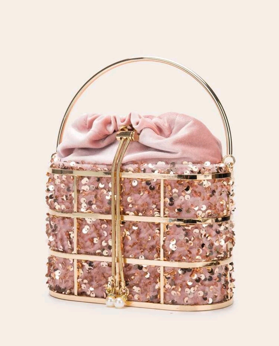 Metal Decore Drawstring clutch bag Metal Decore Drawstring clutch bag
