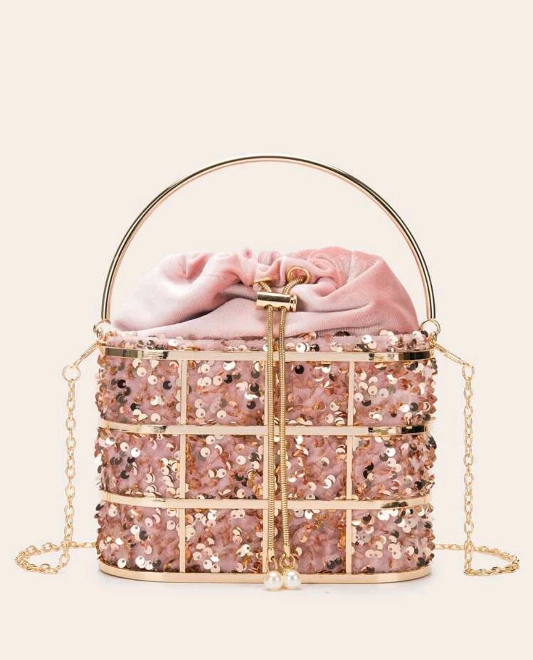 Metal Decore Drawstring clutch bag Metal Decore Drawstring clutch bag
