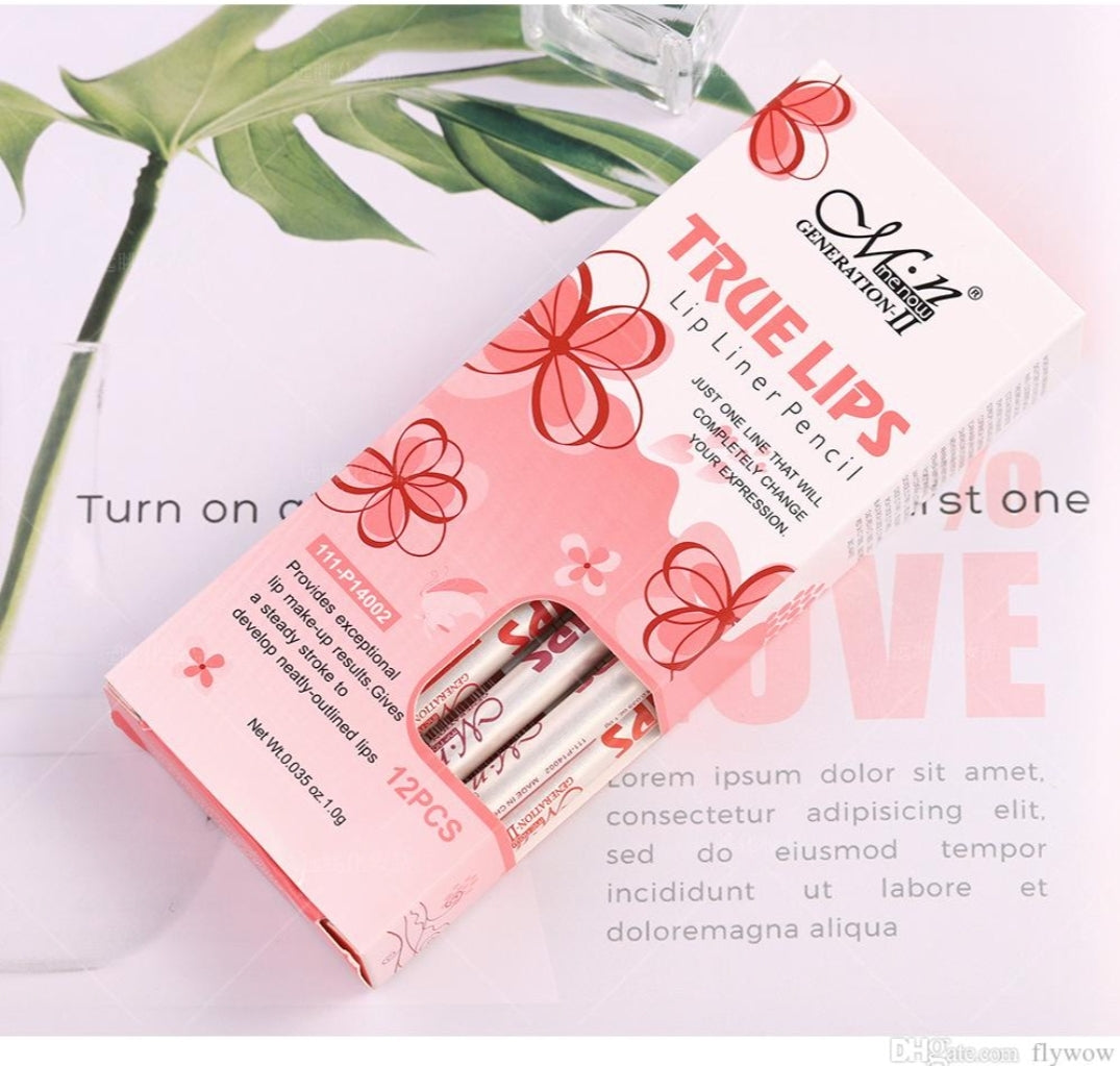 M.n MENOW Brand Make Up True Lips 12Color Lip Liner Pencil Waterproof Professional Lip Liner M.n MENOW Brand Make Up True Lips 12Color Lip Liner Pencil Waterproof Professional Lip Liner