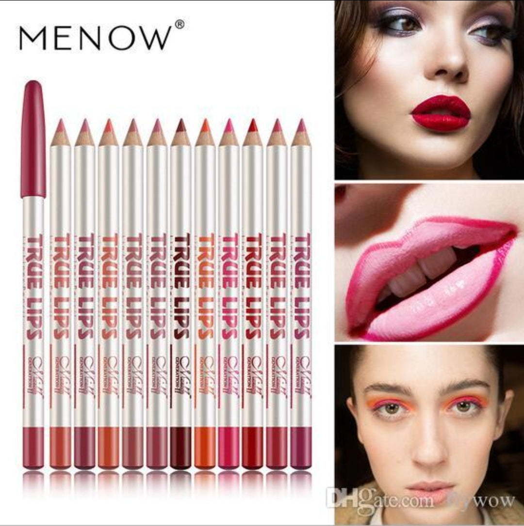 M.n MENOW Brand Make Up True Lips 12Color Lip Liner Pencil Waterproof Professional Lip Liner M.n MENOW Brand Make Up True Lips 12Color Lip Liner Pencil Waterproof Professional Lip Liner