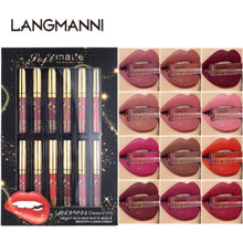 Load image into Gallery viewer, Langmanni 12pcs Classic Tint Soft Matte Liquid Lipstick Set L9800