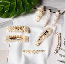 Load image into Gallery viewer, Onlyesh 8 PCS Pearl Hair Clips, Elegant Fashion Gold Hair Barrettes Pins Accessories Pearl Alligator Clips for Wedding Party or Daily for Women and Girls