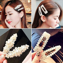Load image into Gallery viewer, Onlyesh 8 PCS Pearl Hair Clips, Elegant Fashion Gold Hair Barrettes Pins Accessories Pearl Alligator Clips for Wedding Party or Daily for Women and Girls