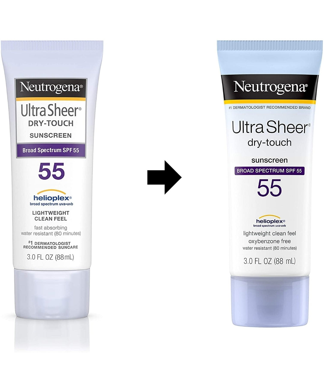 Neutrogena Ultra Sheer Dry-Touch Sunscreen Lotion, Broad Spectrum SPF 55 UVA/UVB Protection, Light, Water Resistant, Non-Comedogenic & Non-Greasy,  3 fl. oz