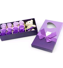 Load image into Gallery viewer, Mr.Pro 12 Flora Scented Bath Soap Rose Flower with Baby Bear Doll, (Preservative Free) Plant Essential Oil Soap, Gift for Anniversary/Birthday/Wedding/Valentine’s Day/Mother’s Day (12 Purple)