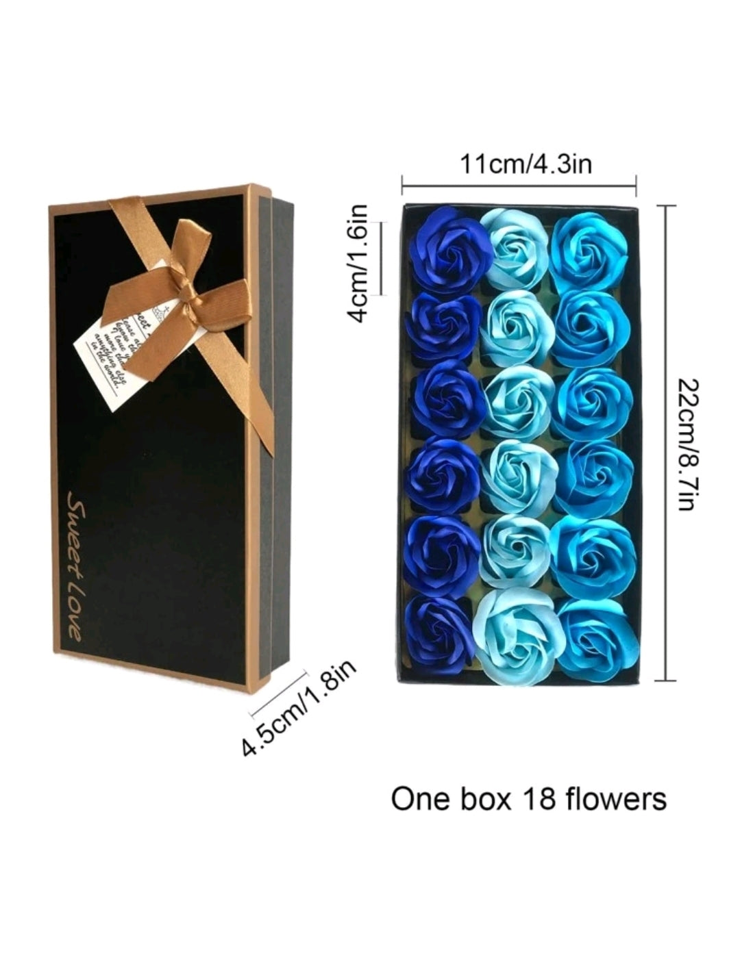MAYMII 18Pcs Flora Scented Bath Soap Rose Flower Flowers Made By Nature Plant Essential Oil Set,in Gift Box, (Pink,Blue, Red, Purple for Choice) (Blue) MAYMII 18Pcs Flora Scented Bath Soap Rose Flower Flowers Made By Nature Plant Essential Oil Set,in Gift Box, (Pink,Blue, Red, Purple for Choice) (Blue)