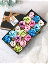 Load image into Gallery viewer, Bath Soap Rose Flower Floral Scented Rose Soap Petals Body Soap in Gift Box for Valentine&#39;s Day Anniversary Birthday Mothers Day Gifts, Gift for Her (18 Pcs/Box MultiColour)