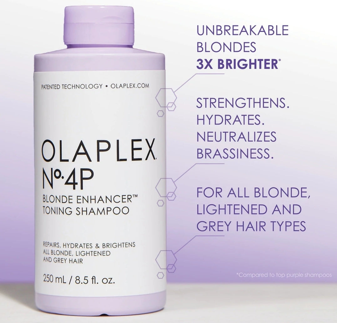 OLAPLEX Nº.4P Blonde Enhancer Toning Shampoo
REPAIRS, HYDRATES, & BRIGHTENS OLAPLEX Nº.4P Blonde Enhancer Toning Shampoo
REPAIRS, HYDRATES, & BRIGHTENS