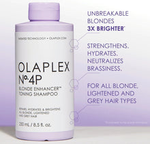 Load image into Gallery viewer, OLAPLEX Nº.4P Blonde Enhancer Toning Shampoo

REPAIRS, HYDRATES, &amp; BRIGHTENS