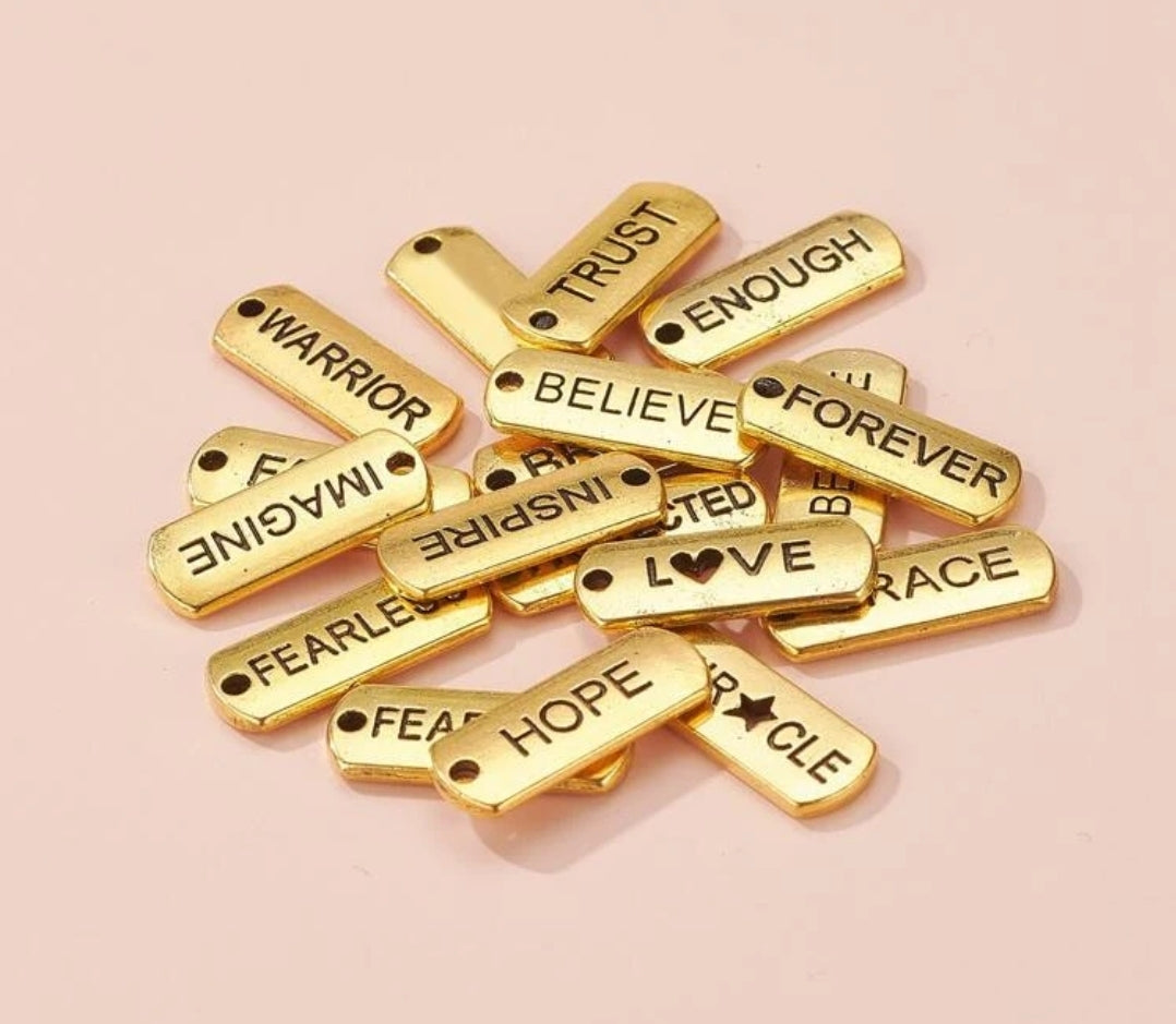 Engraved Motivational Charms Pendants( Gold, Silver ) Engraved Motivational Charms Pendants( Gold, Silver )